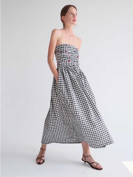 Tach | Betsy Strapless Gingham Dress